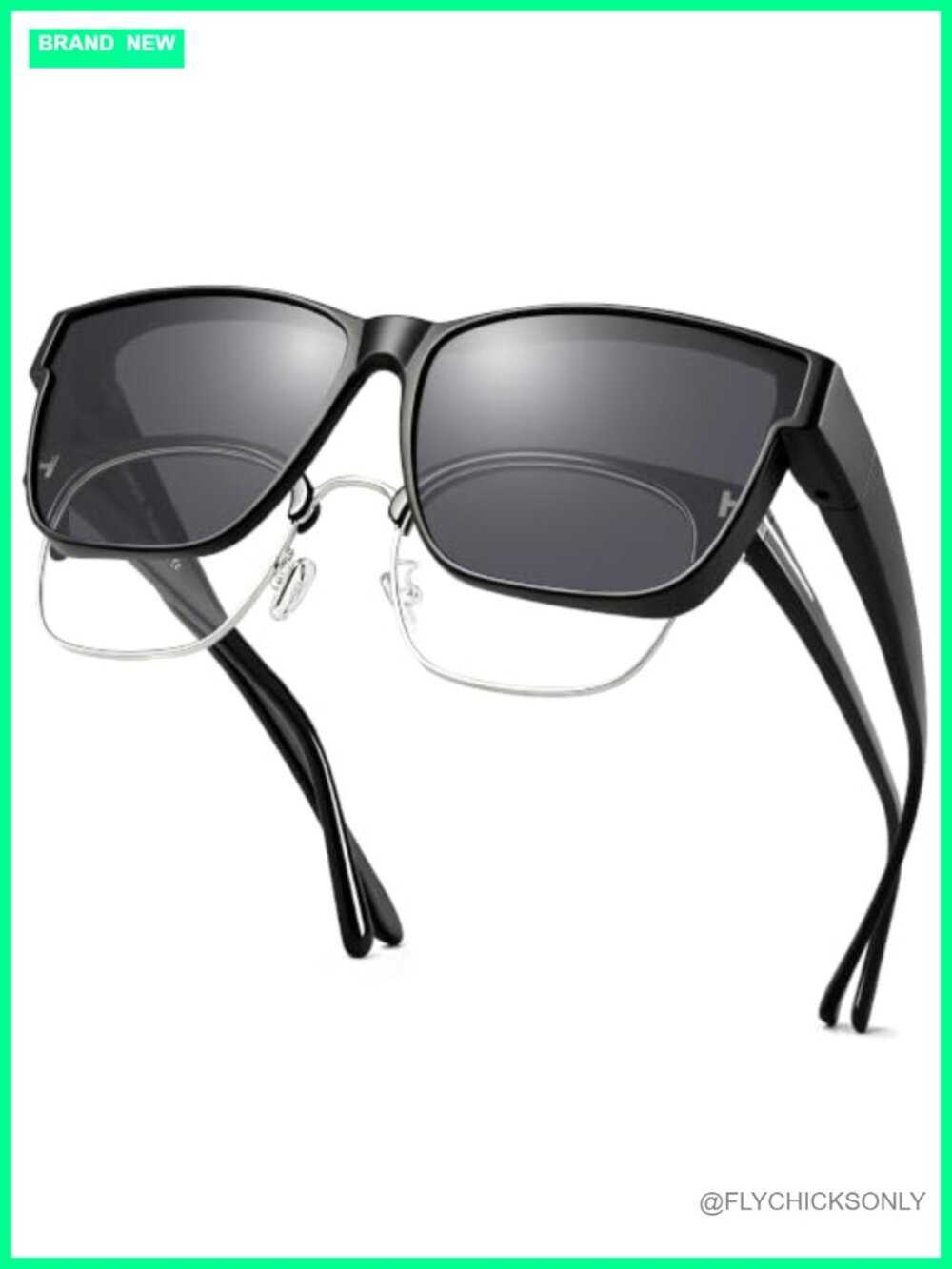 Polarized Fit Over Sunglasses UV400 Oversized Square